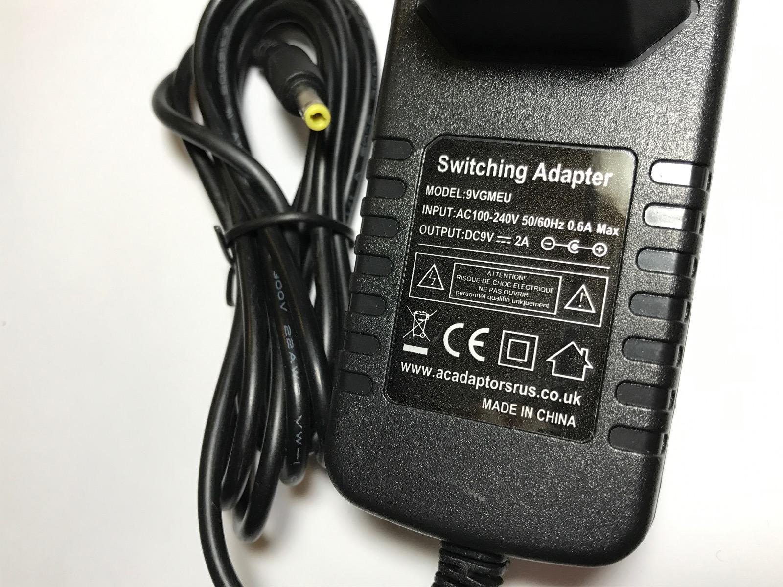Currys 912V Portable DVD Player 9V Switching Adapter Charger Power