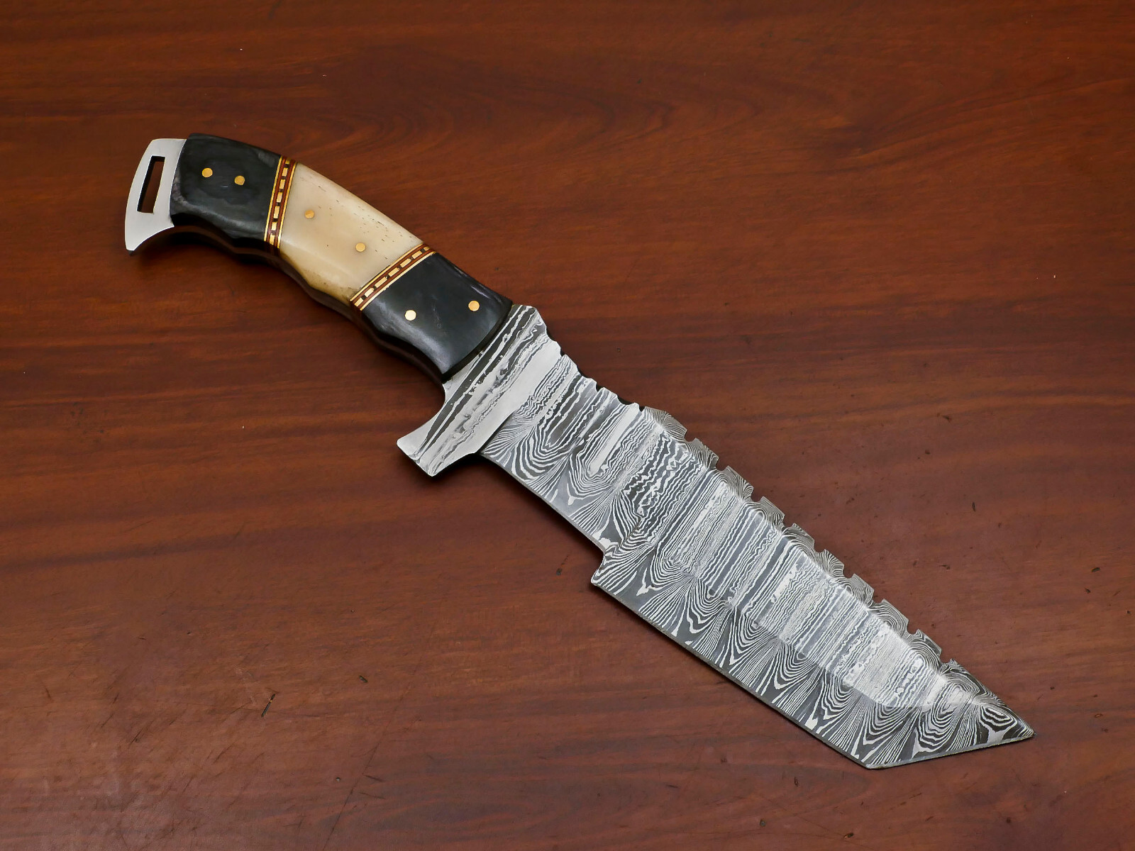 Rody Stan HANDMADE DAMASCUS CUSTOM CAMEL BONE/WOOD TRACKER HUNTING KNIFE-RA-8313