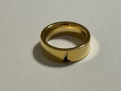 Bonfire & Sun Runes Only Gold Tungsten Wedding Ring 10.5 US Size Dark Souls