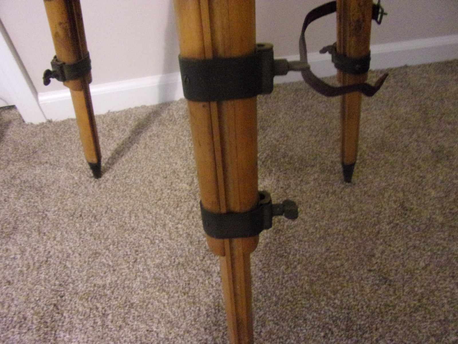 Dietzgen Tripod Wood With Brass Fittings  for transit or level or lamp stand