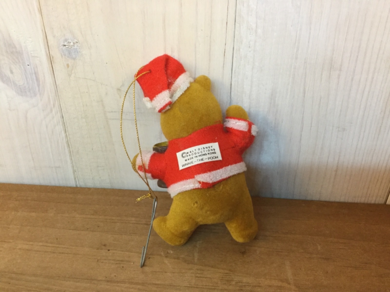 VINTAGE WALT DISNEY PRODUCTIONS WINNIE THE POOH  FLOCKED ORNAMENT HONG KONG