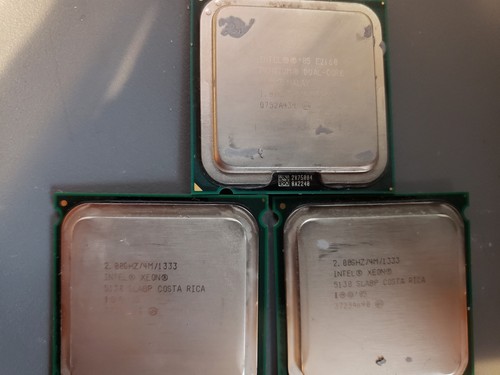 8 intel cpus. 4 xeon 5150, 2 xeon 5130 and 2 pentium e2160. All working.