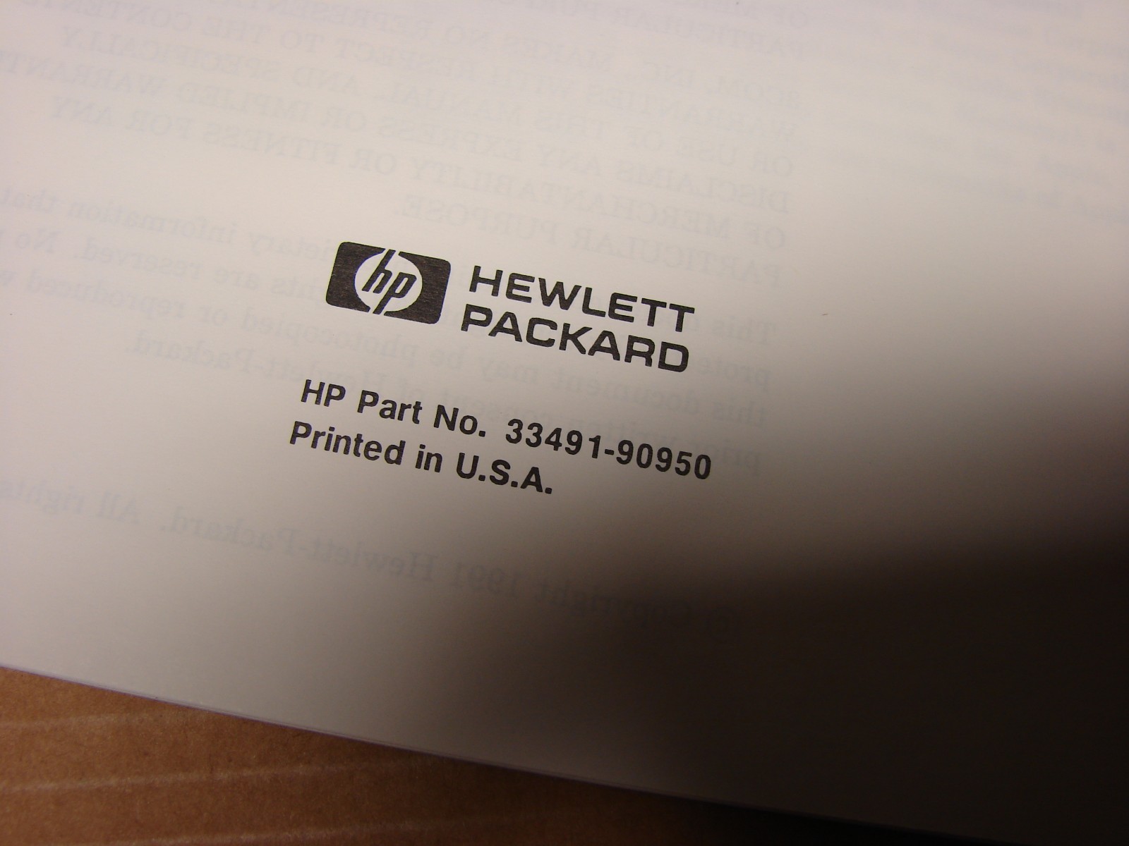 Laserjet  IIISi Printer Operator's Manual 33491-90913 Network Notes 33491-90950