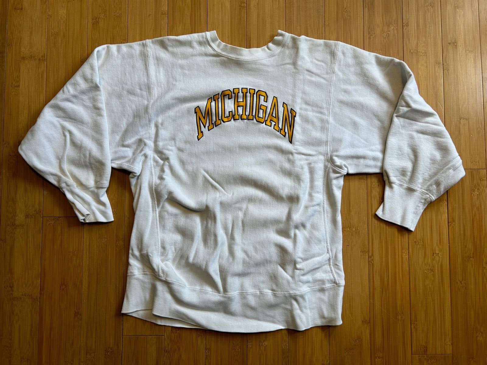 90s USA製 Champion MICHIGAN Reverse Weave Champion Reverse Weave Vintage 1980s 90s Michigan White Sweatshirt