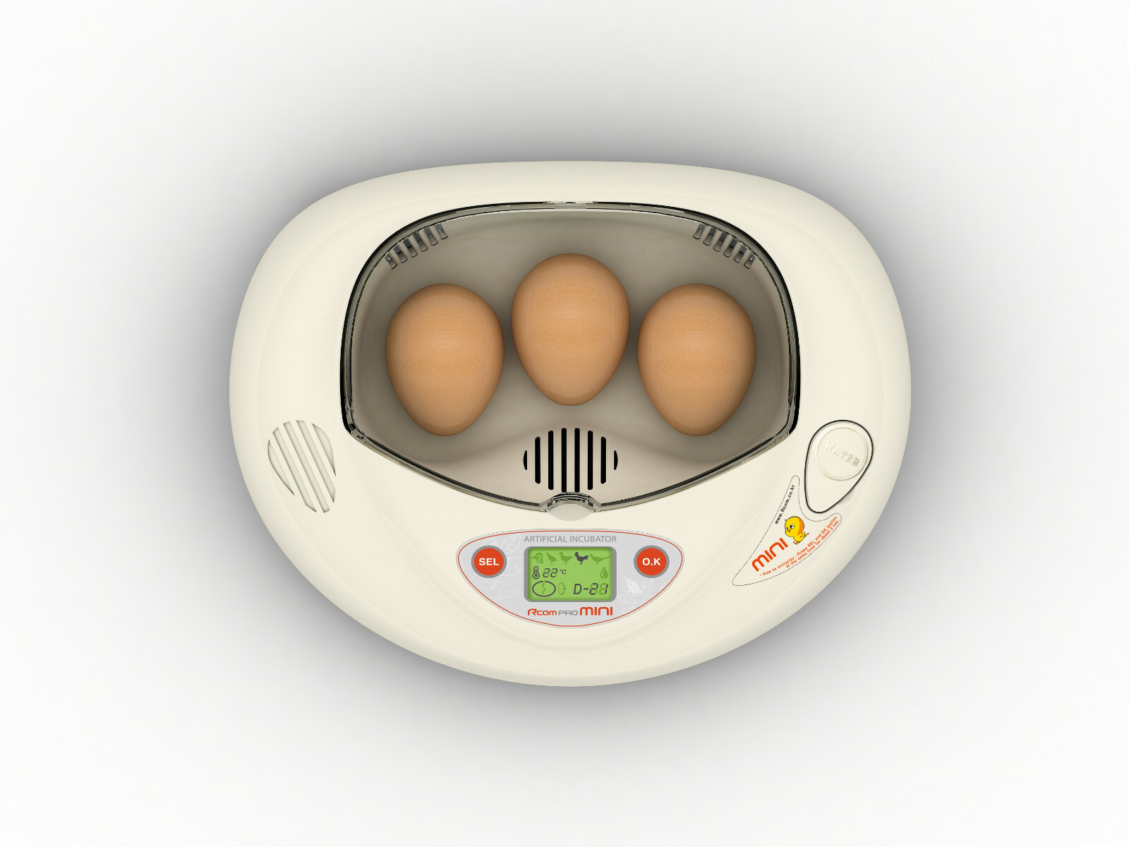 Rcom Pro mini px03 egg incubator + 2 large egg & 7 small egg