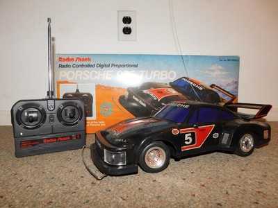 VINTAGE RADIO SHACK PORSCHE 935 TURBO FIA RACE CAR RC REMOTE CONTROL 110 W BOX