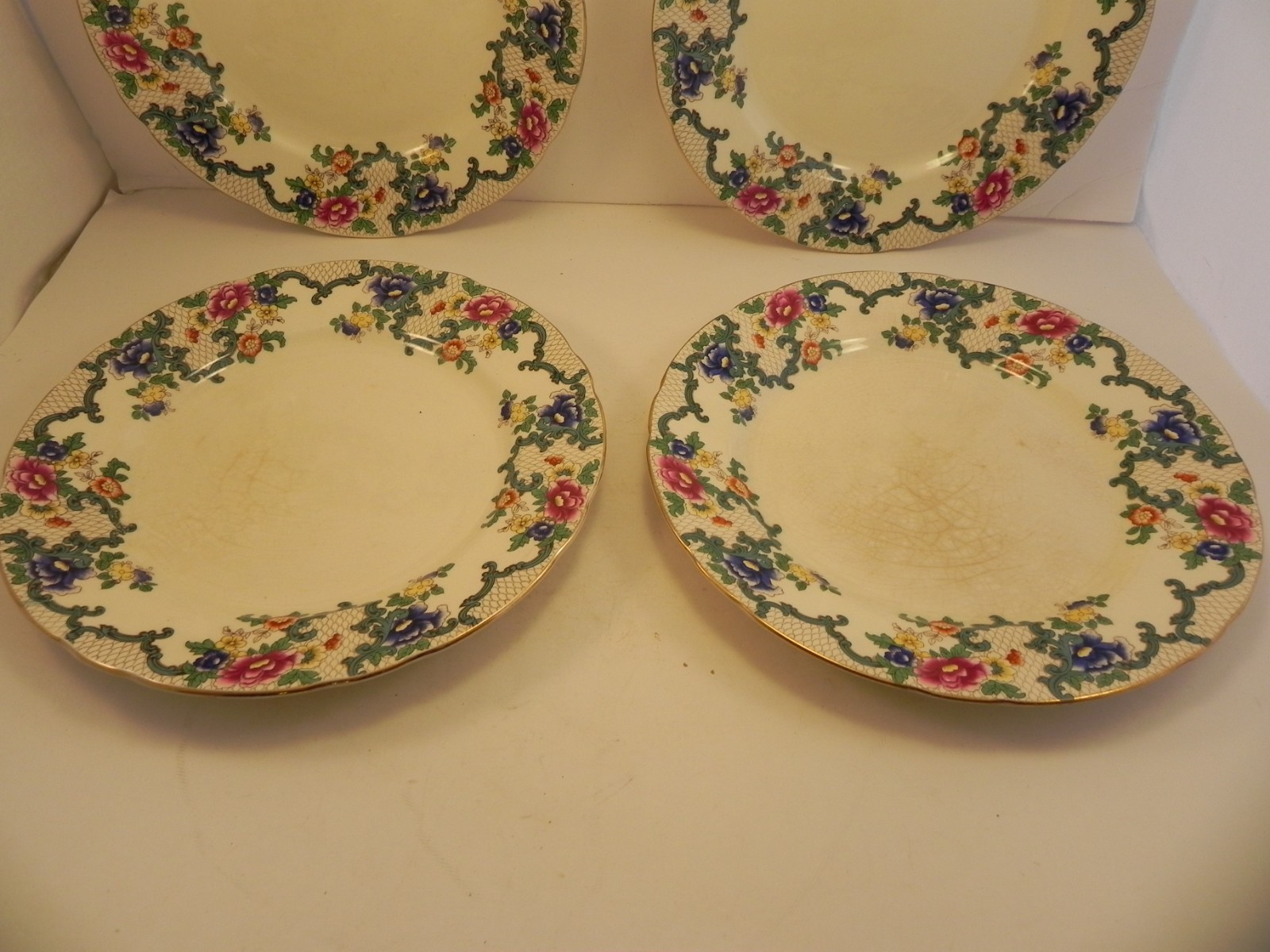 Set of Four Original Royal Cauldon Victoria Lunch Salad Plates 8.5