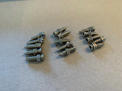 15er Set - Hirschmann Buchse 10, Einbaubuchse blank mit M6 Gewinde , original 