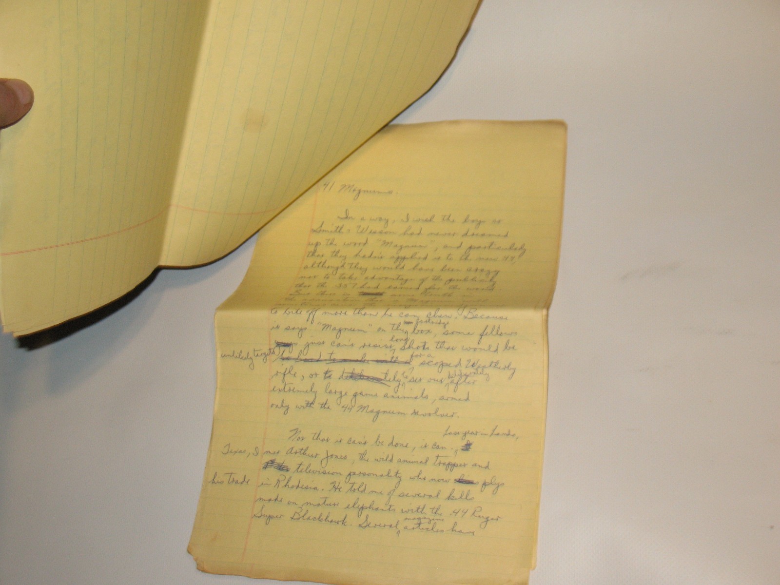 Skeeter Skelton Magizine Article Handwritten Copy From Skelton Family Auction