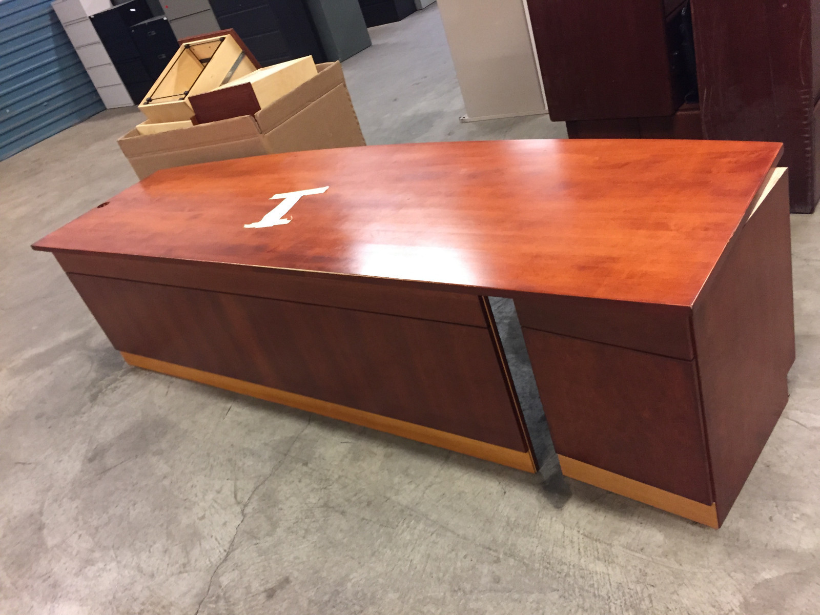 Custom Cherry Desk From the University of Michigan Football Head Coach's Office