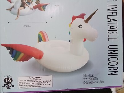 Huge Inflatable Unicorn Pool Float Inflatable Fun NEW IN BOX