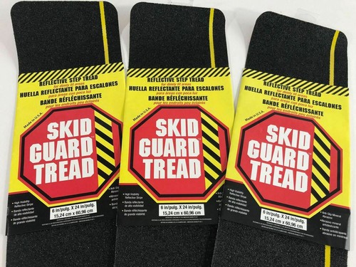 (3)SKID GUARD Reflective Mineral Abrasive Anti-Slip Traction Adhesive Tape Tread
