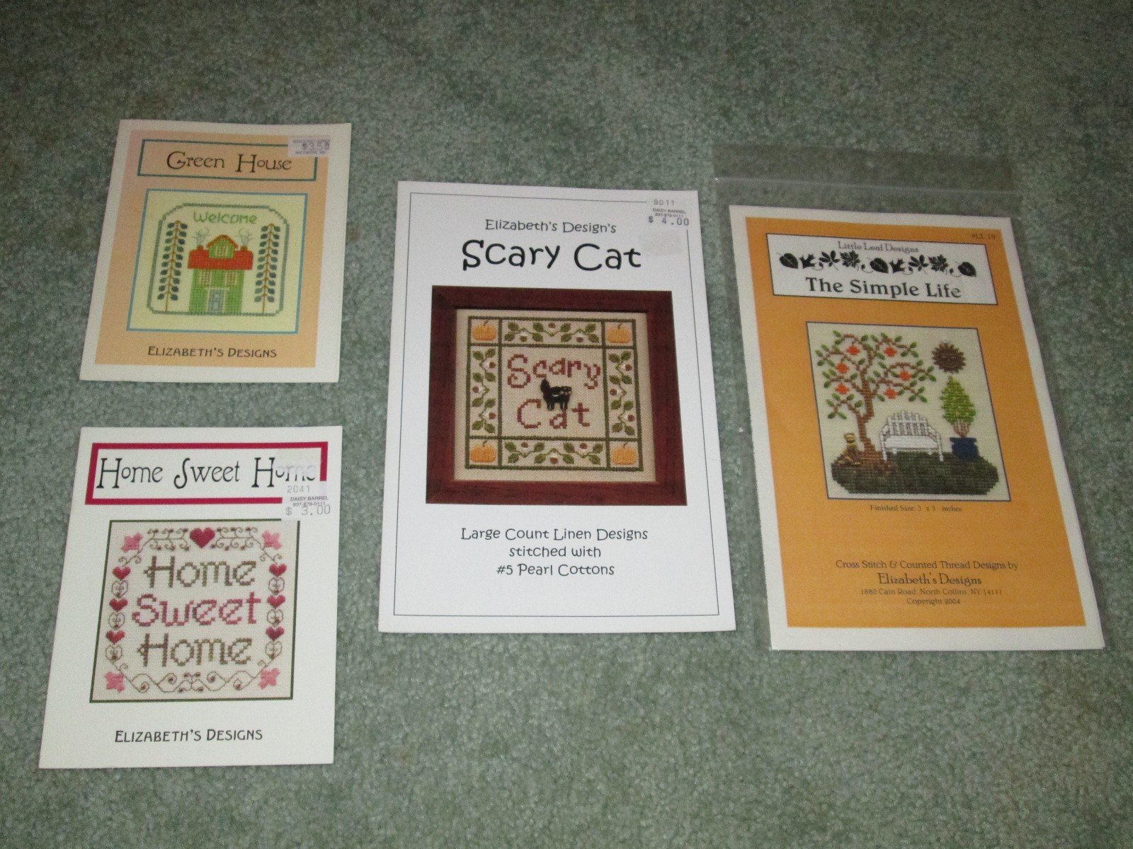 LOT of 15 ELIZABETH'S DESIGNS Cross Stitch Leaflets & Chart Packs RARE OOP
