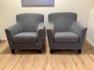 Pair of Very comfortable IKEA armchairs in grey fabric. | Armchairs