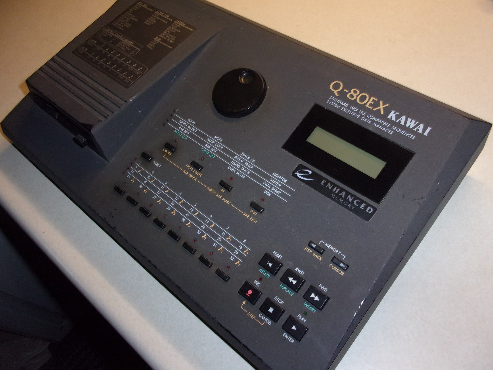 KAWAI Q-80ex digital midi sequencer with power adapter and manual