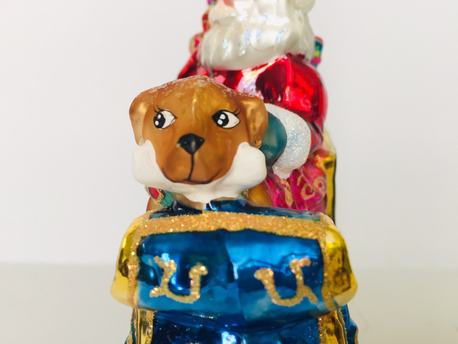 Christopher Radko Ornament SANTA IN SLEIGH WITH DOG Nick's Retriever