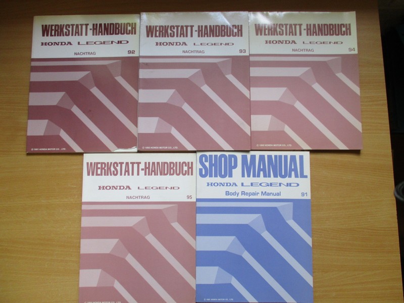 4 X Werkstatthandbuch Nachtrag Honda Legend Ka7 1992/93/94/95 + Karosseriebuch