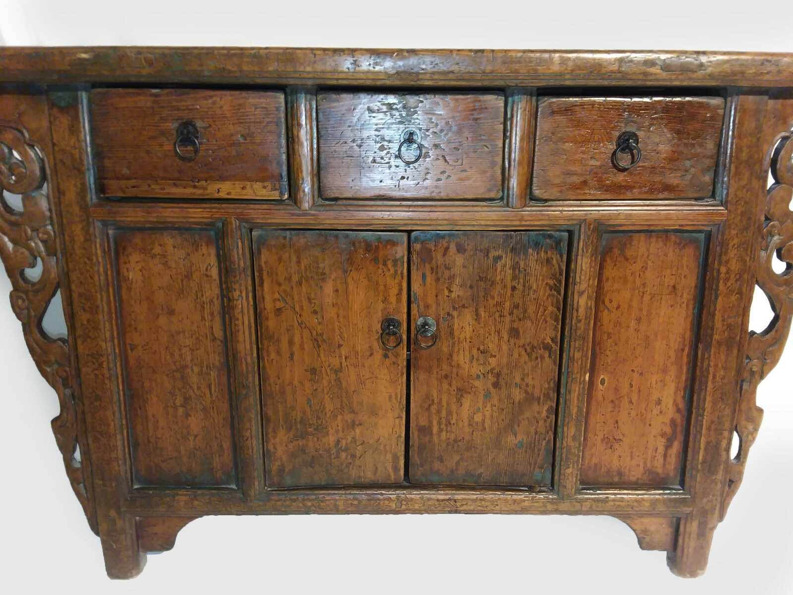 Antique Chinese Asian Buffet Sideboard Credenza Cabinet Altar Elm
