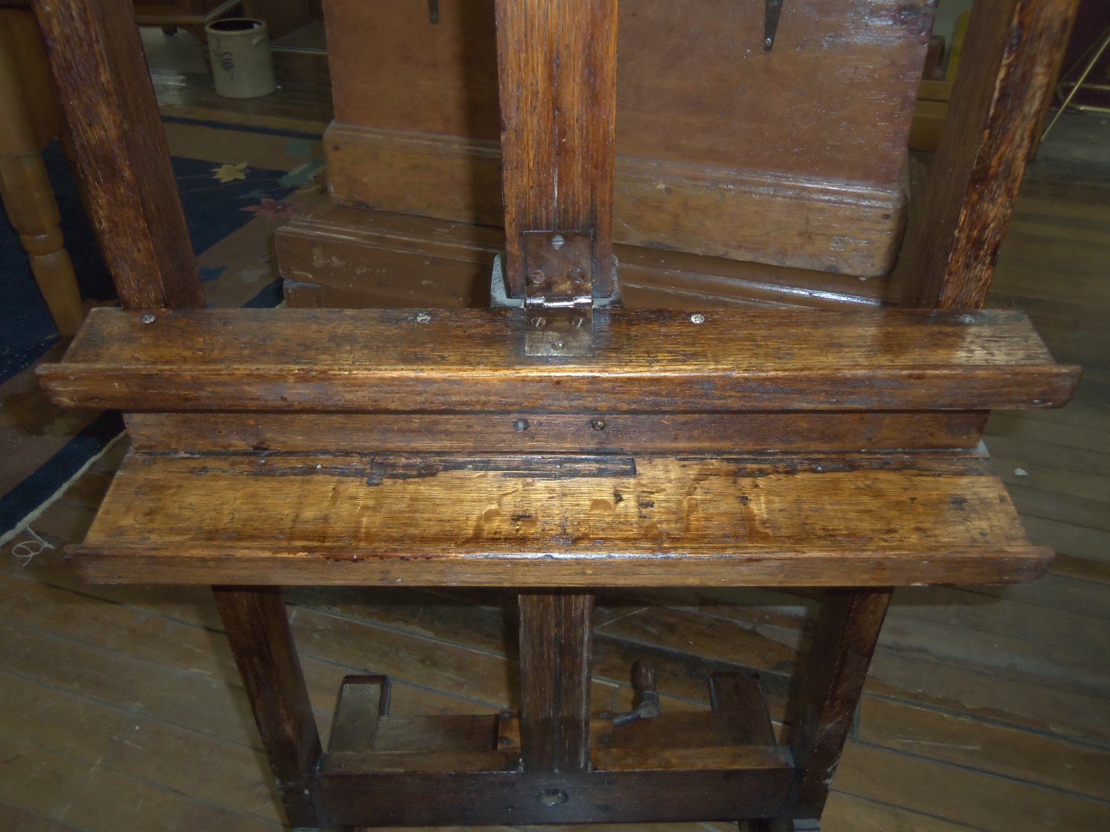 Antique Artist working Studio Easel Oak  Belong to Carrol Thayer Berry 1886-1978