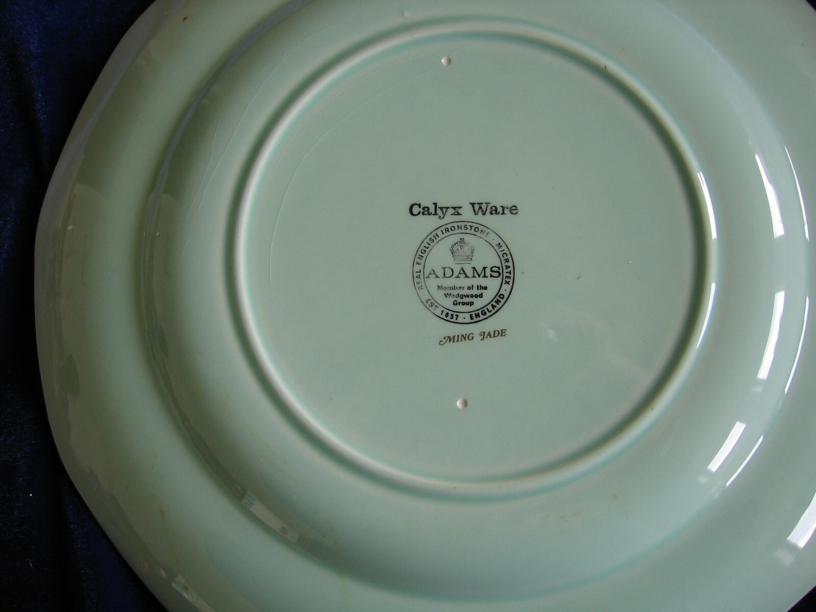 Vintage Calyx Ware Real English Ironstone England Ming Jade Dinner Plate 10.25