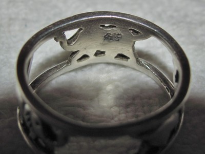 ELEPHANT LOVERS JEWELRY LOT: STERLING SILVER RING, PIN, CHARM BRACELET, EARRINGS