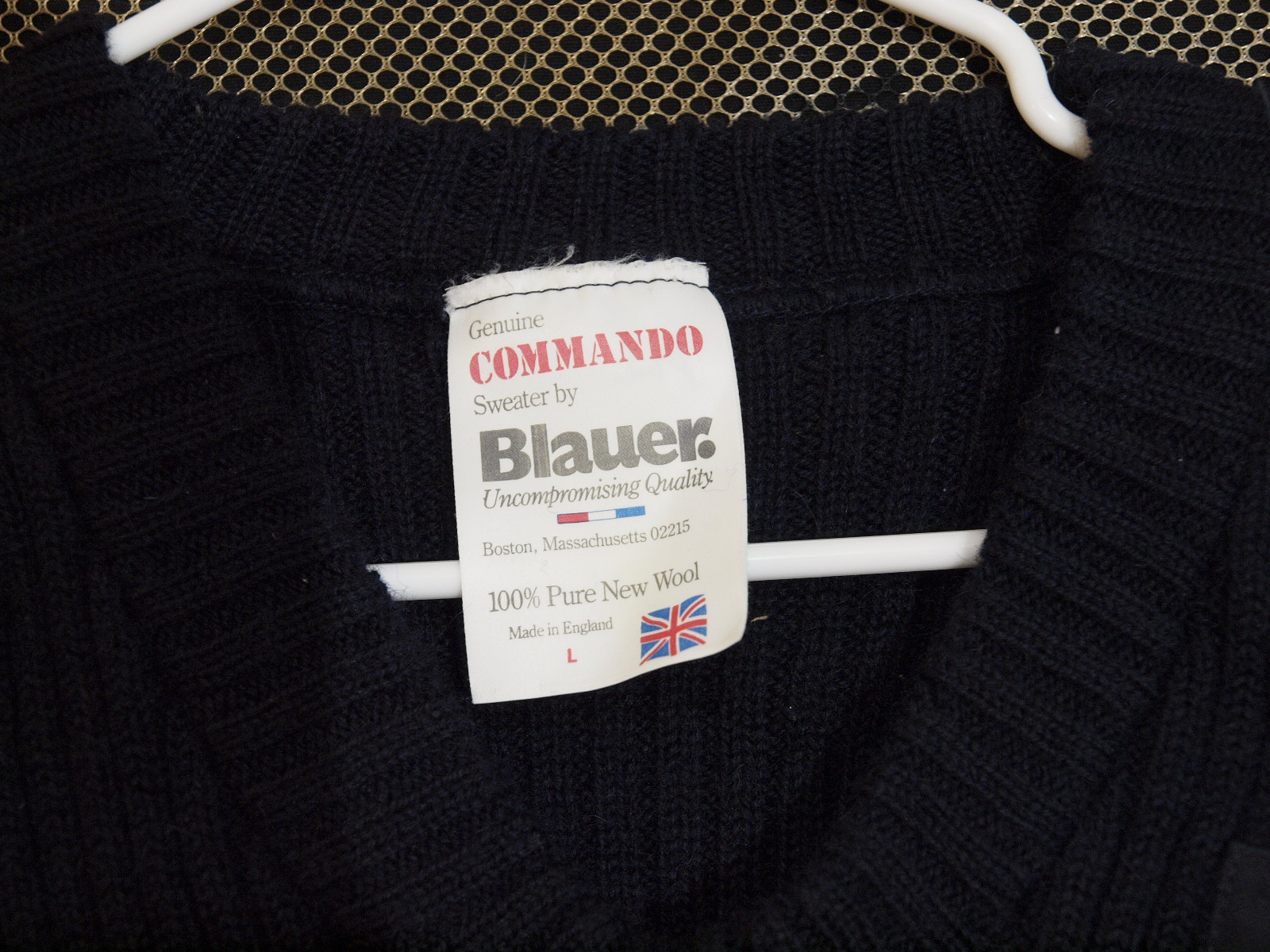 British Army Combat Commando Sweater, Navy Blue, Wooly Pully, Size Large