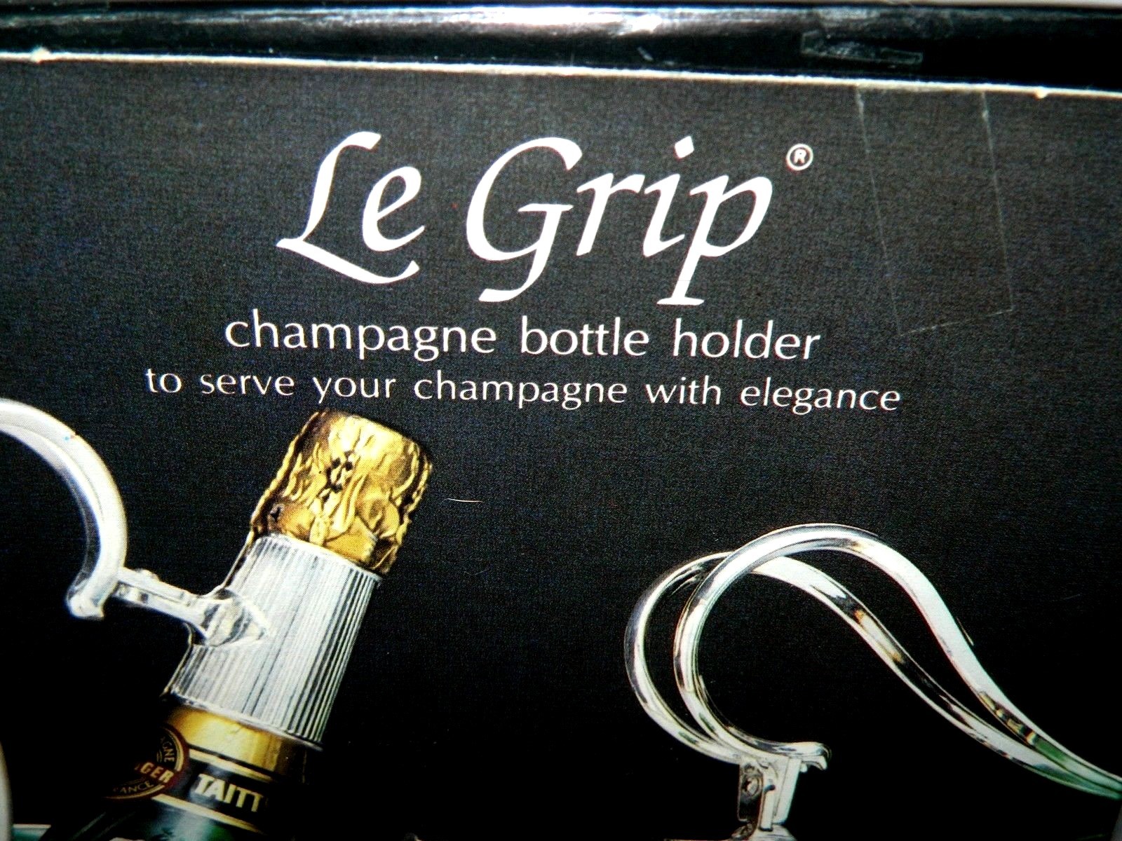 Le Grip 24K Gold Plated Champagne Wine Bottle Holder Server VTG Italy Brevettato