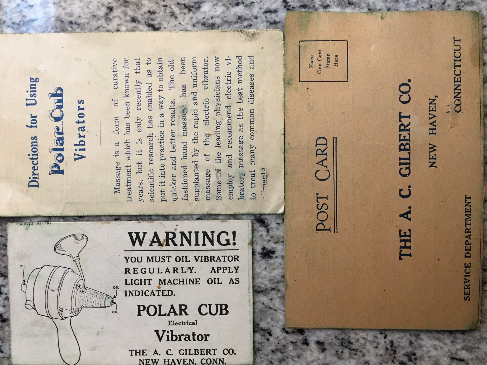 A C Gilbert Polar Cub Electric Vibrator,  1920's Vintage, Original Works