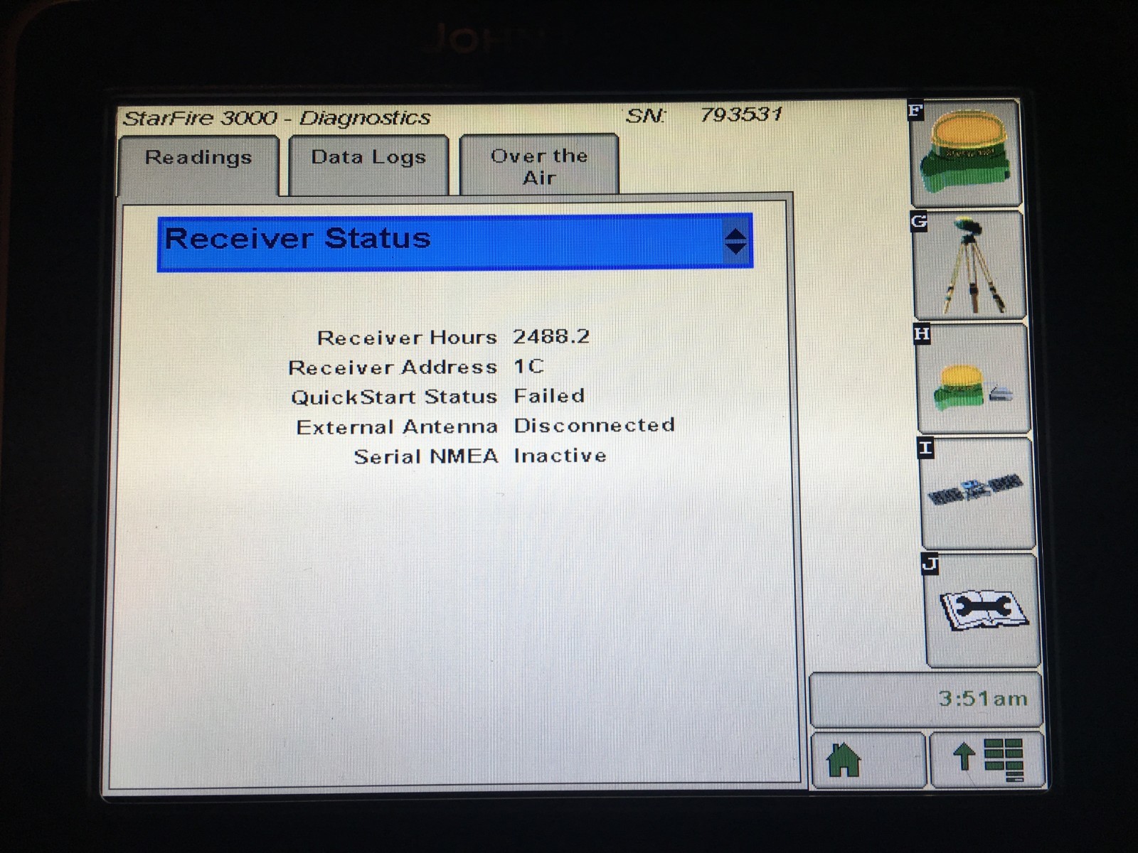 John Deere Starfire Greenstar 3000 GPS Receiver With RTK and MRTK
