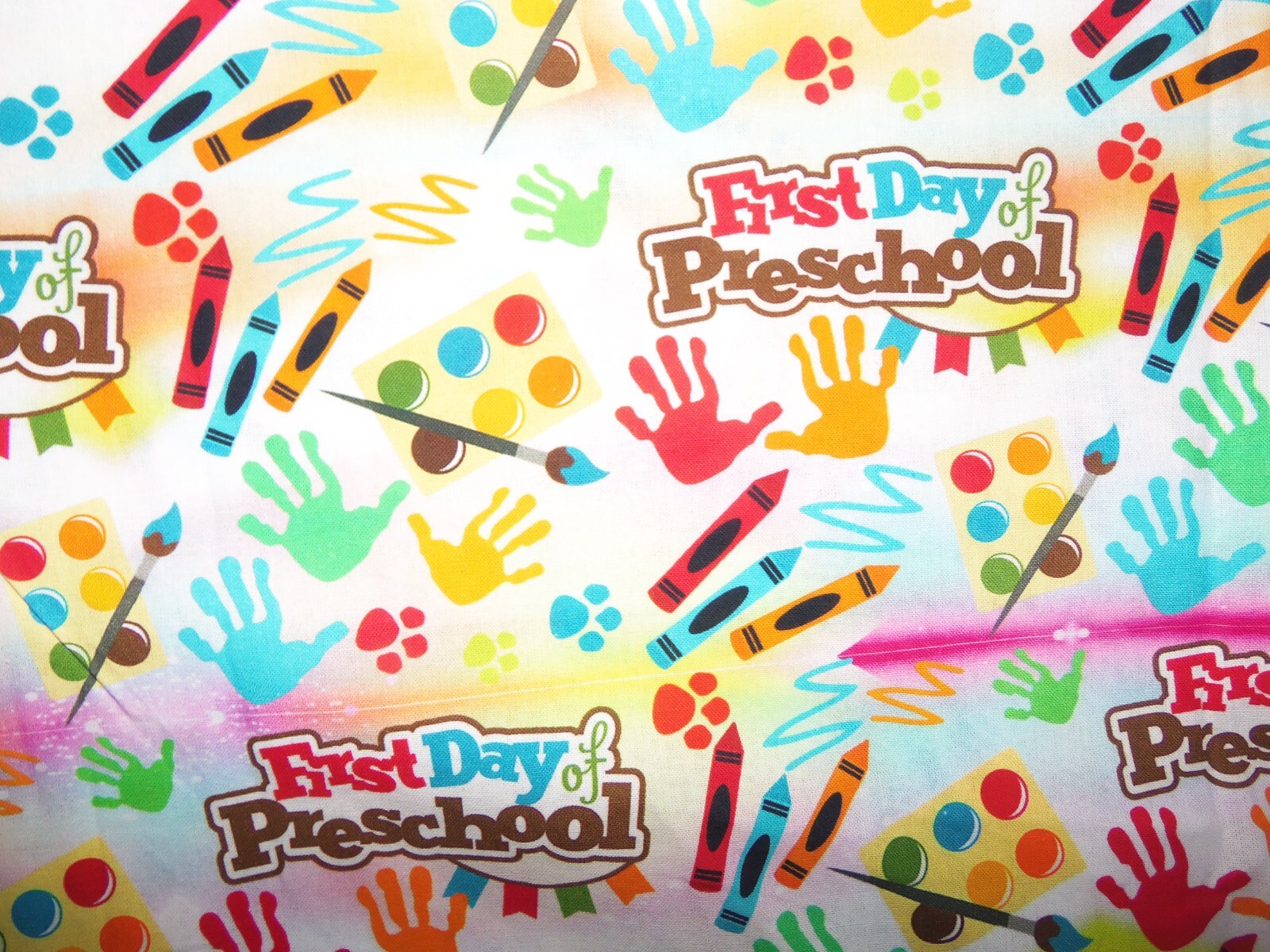 ミュージシャン pre-school Steak COTTON FIGURE Back to School First day Preschool RARE Fabric Cartoon 100