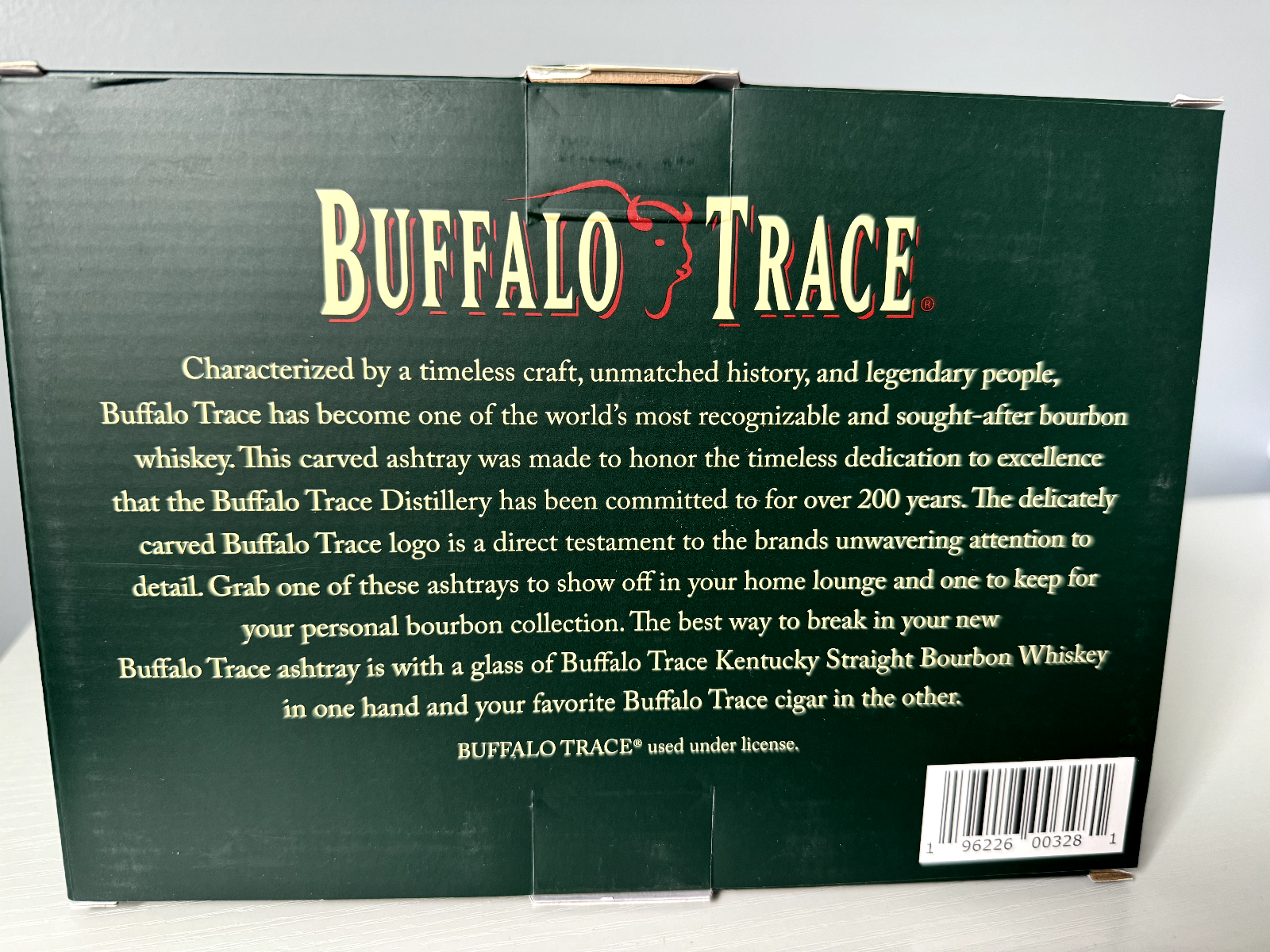 Buffalo Trace Carved Wooden Cigar Ashtray - New