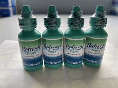 4 bottles Refresh Tears lubricant eye drops 15mL Ea Exp 02/24+ w/o Boxes Rd  