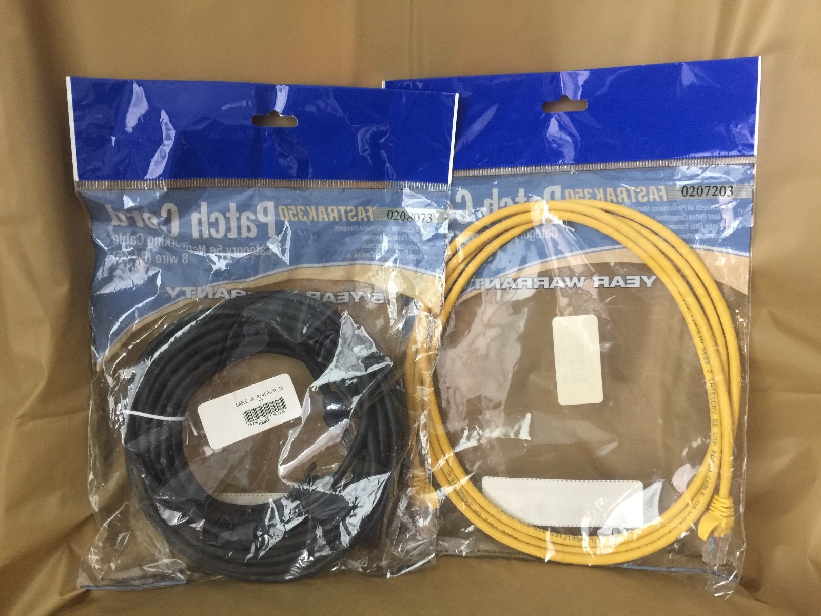 NEW 2 Packs of Unicom Fastrack 350 Patch Cord Cat 5e Networking Cable 8 Wire