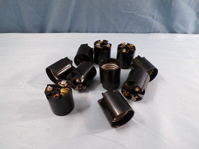Lot of 10 Unused NOS Medium Base Keyless Lamp Sockets