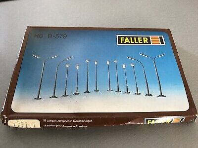 FALLER HO 1/87eme : 56 LAMPADAIRES FACTICES NEUFS EN BOÎTE B-579 6 Modèles