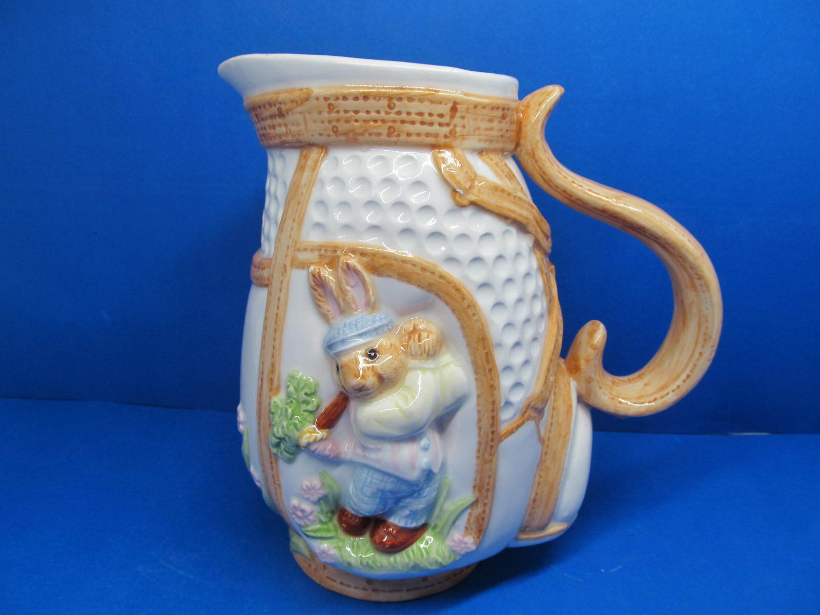Fitz & Floyd Omnibus Golfing Bunny Pitcher