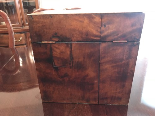 Antique Tantalus Box Decanter Set.10” Tall.  Possibly Centennial?