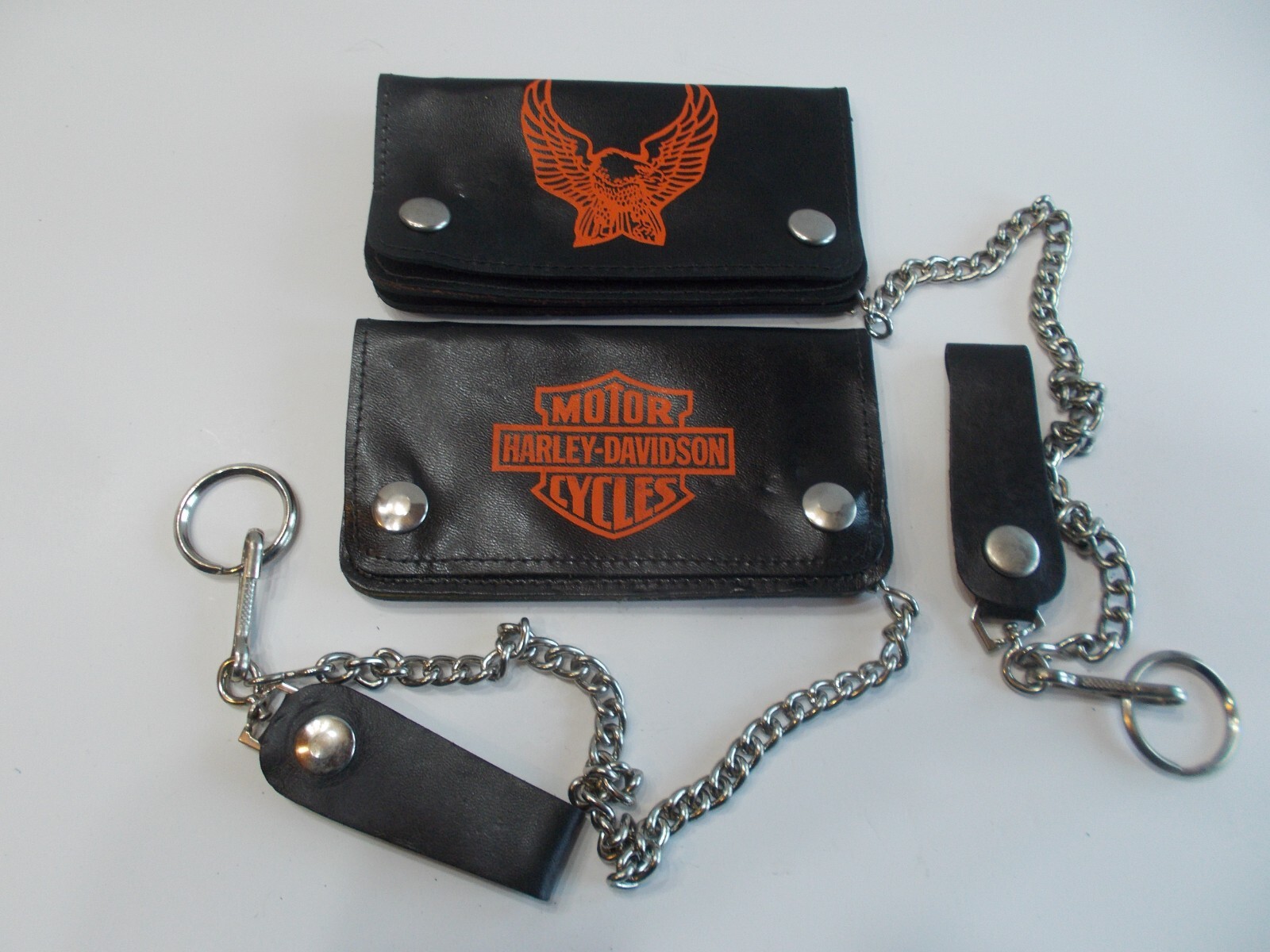 Harley Davidson Leather Wallet~W~Chain~Never Used~Old Stock