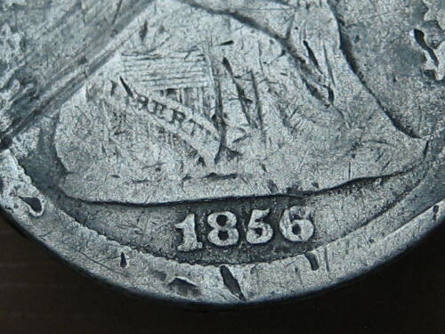 1856 P Seated Liberty Silver Dime- Philadelphia, Small Date, Good/VG Details