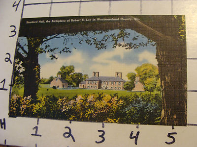  Unused Postcard: Richmond, Stratford Hall, the birthplace of Robert E. Lee