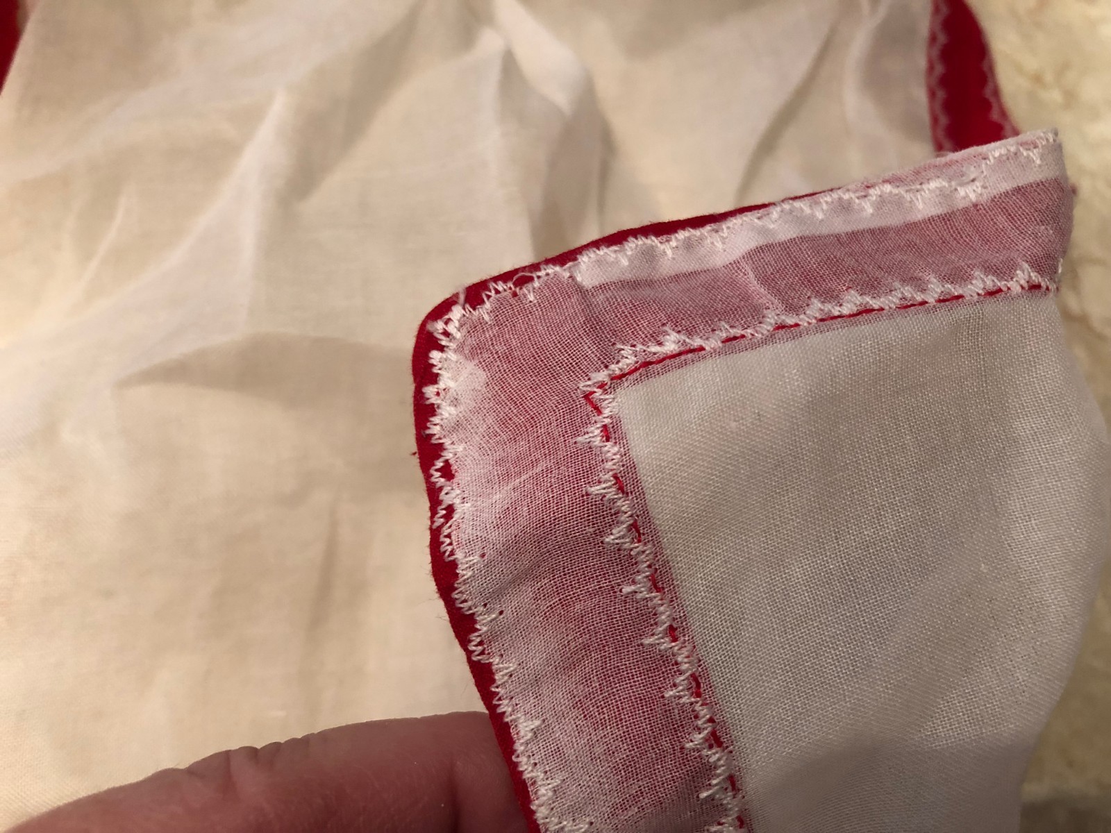 Vintage Christmas Apron Santa Sheer Bell Beaded eyes Hostess Mid-century kitchen