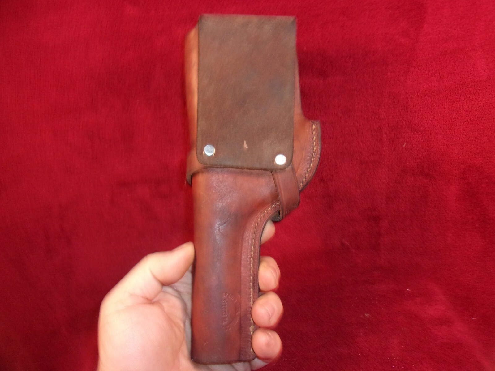 Vintage Brauer Bros. #1132 R  Leather Holster, St. Louis Mo.Still Has Life Left