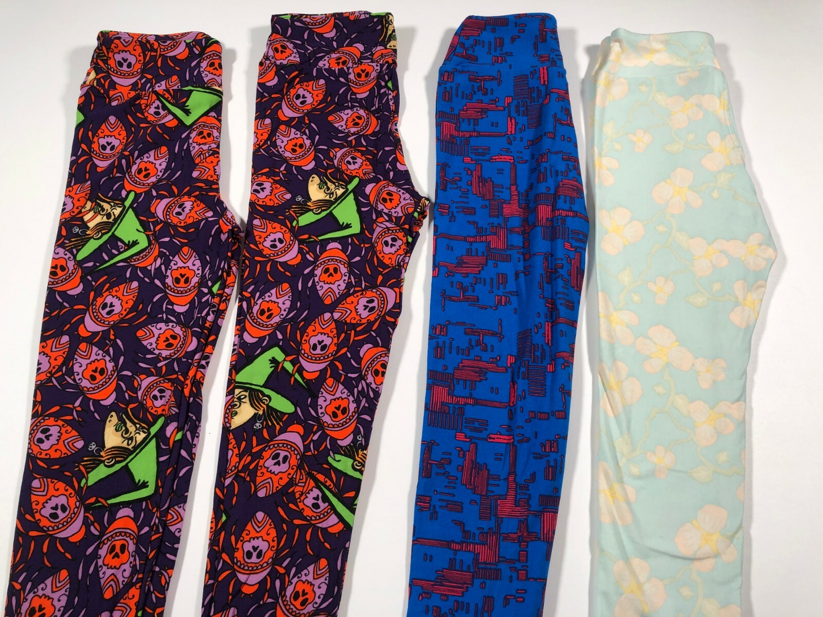 LuLaRoe Tween Leggings Lot Of 7 Solid Halloween Americana Floral NEW