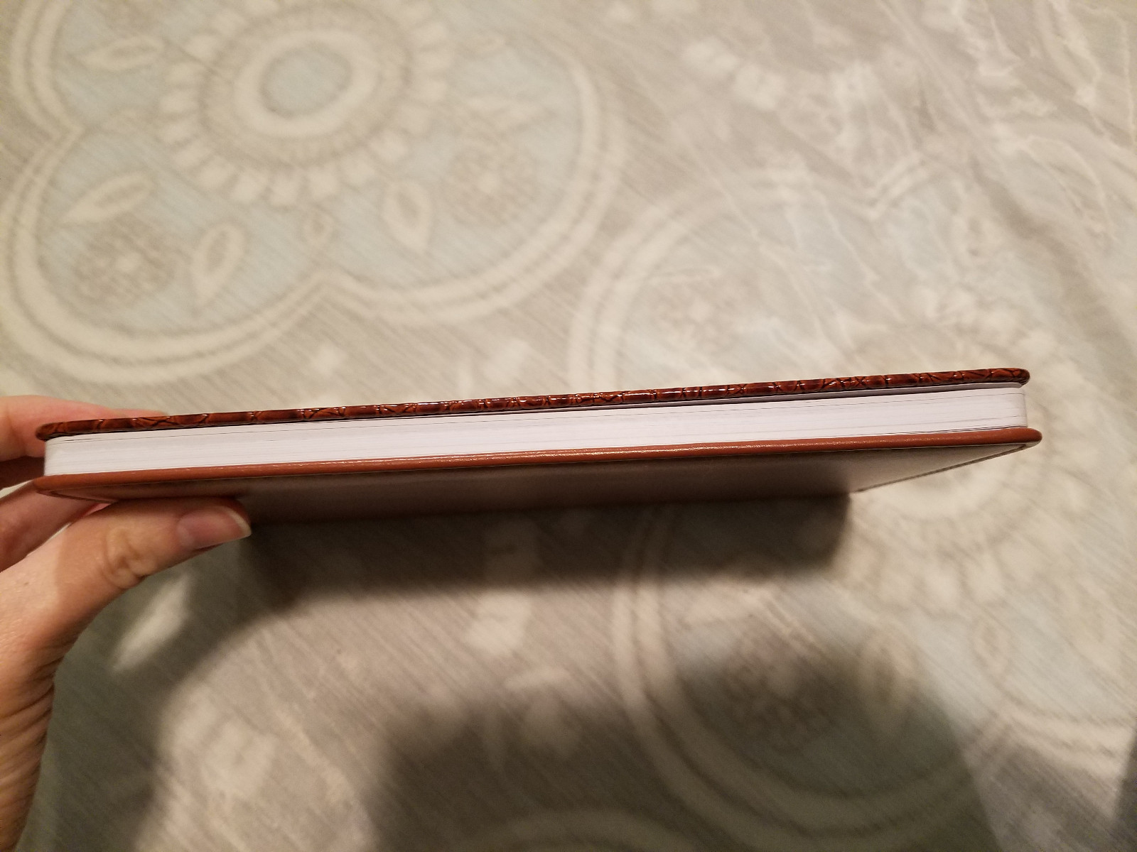 Journal Notebook Faux Crocodile Textured Hardcover Brown w/ Ribbon Bookmark