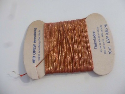 DDR VEB OPEW Annaberg Dekofaden Goldfaden Glitzerfaden Weihnachten Geschenkband