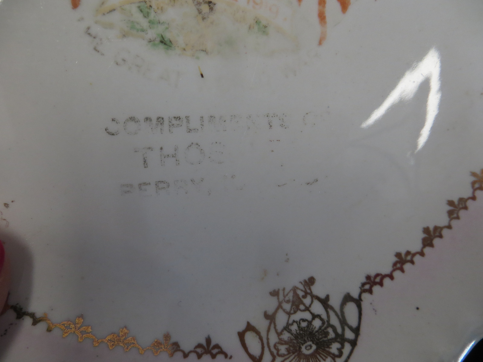 Vtg Antique Advertising Plate - 1914-1919 - WWI - Thos. Lee - Perry, Kansas - KS