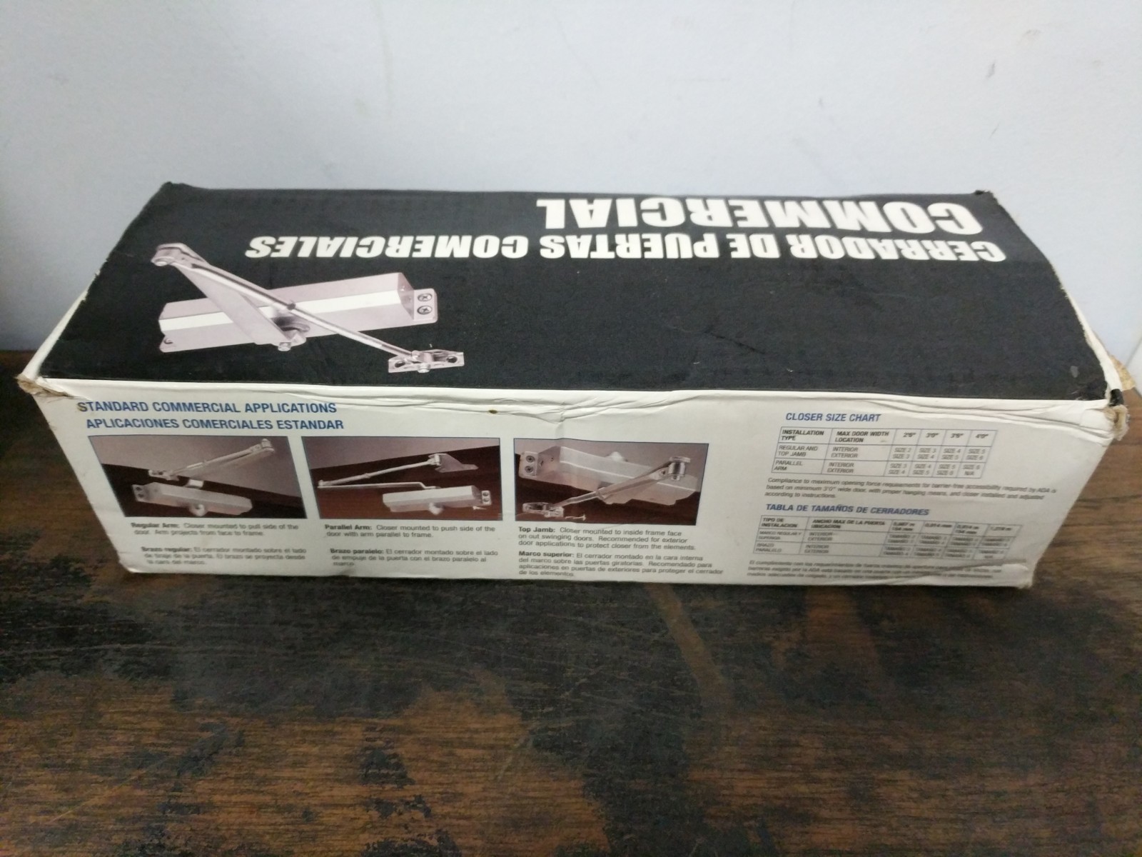 NIB Tell Manufacturing Commercial Door Closer Size 4 Aluminum Finish Lot C5-2