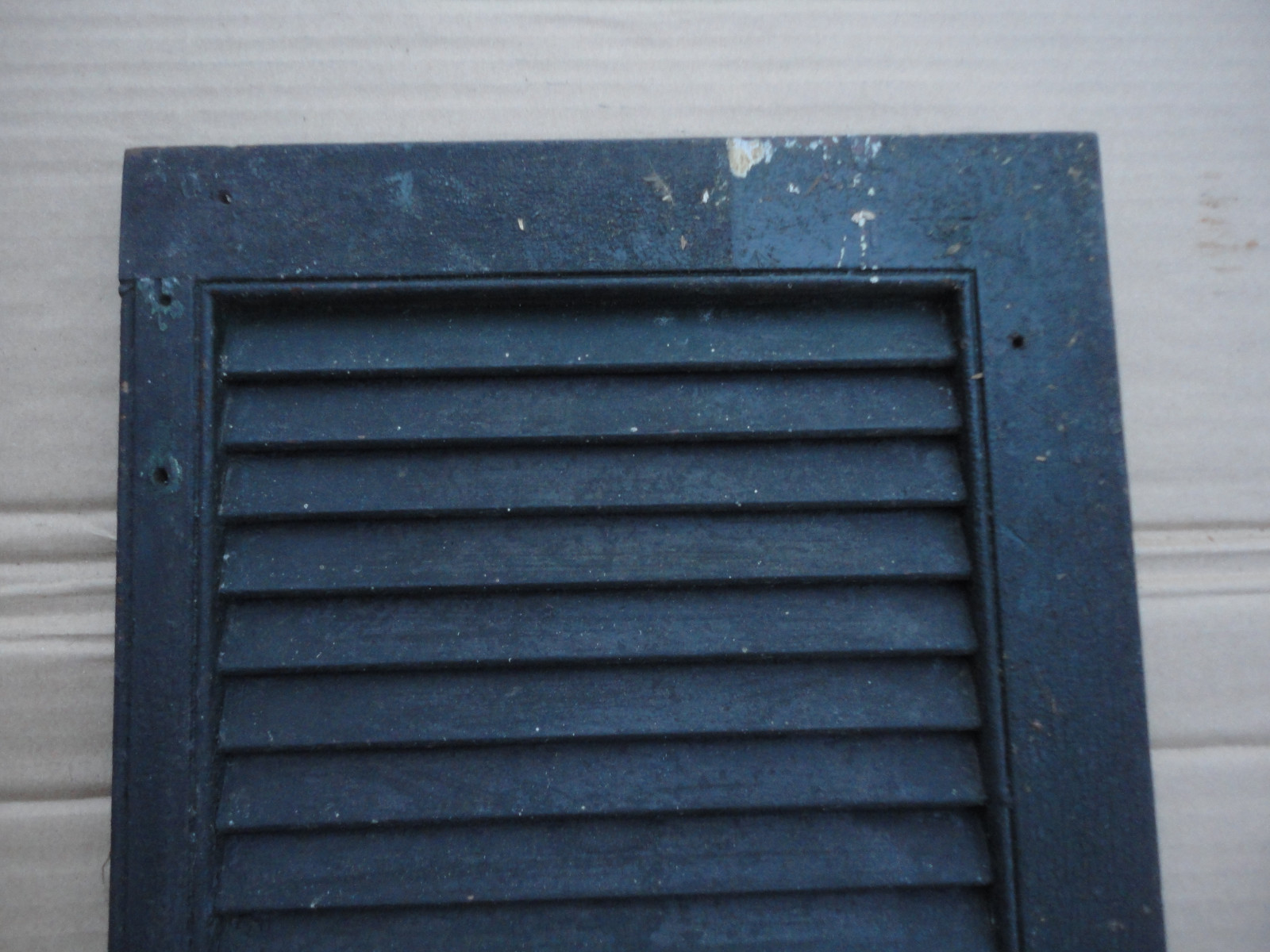 Vntg Wood Shutter Small Size 25 x 10 3/4 Blue Green Color Nice Decorator Item BB