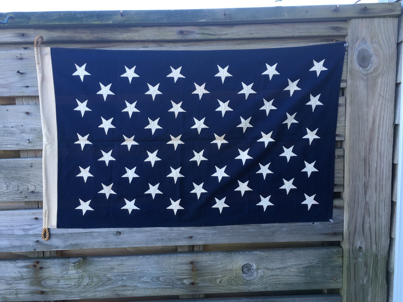 RARE VINTAGE, NAVY 50 STAR UNION JACK FLAG. 1960 - 75  ERA 2 FEET X 3 FEET.