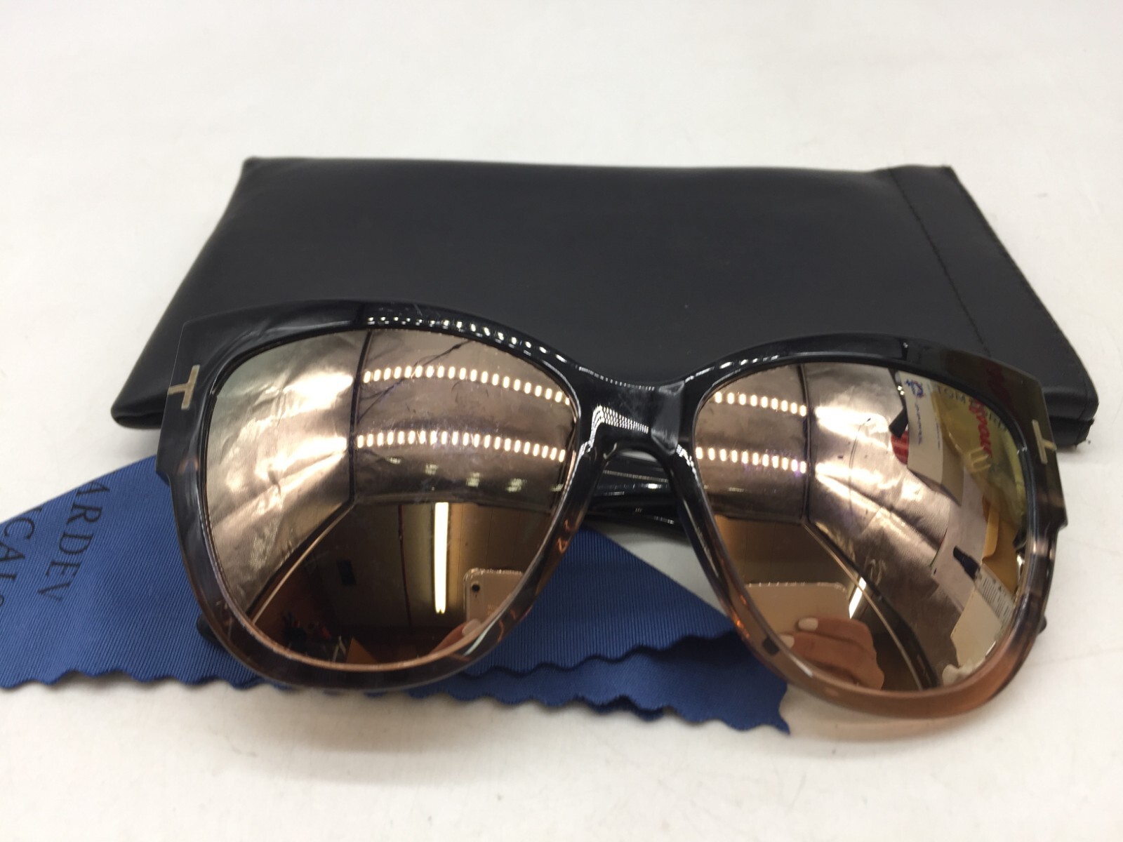 Tom Ford Anoushka TF371 20G Melange Grey Peach Sunglasses 57